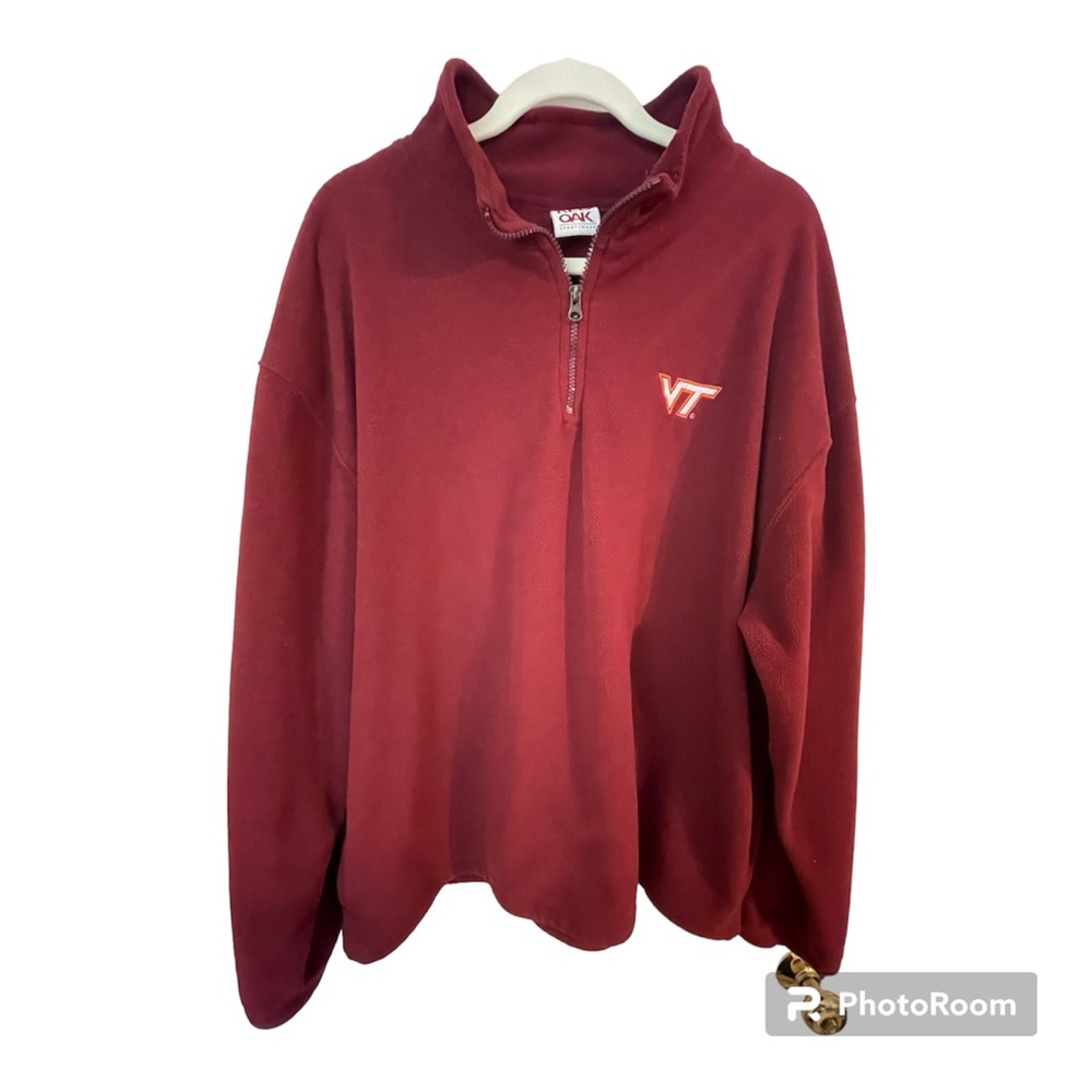 Vtg Virginia Tech Red Oak Sweatshirt 1/4 Zipper
